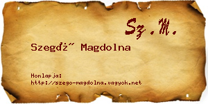 Szegő Magdolna névjegykártya